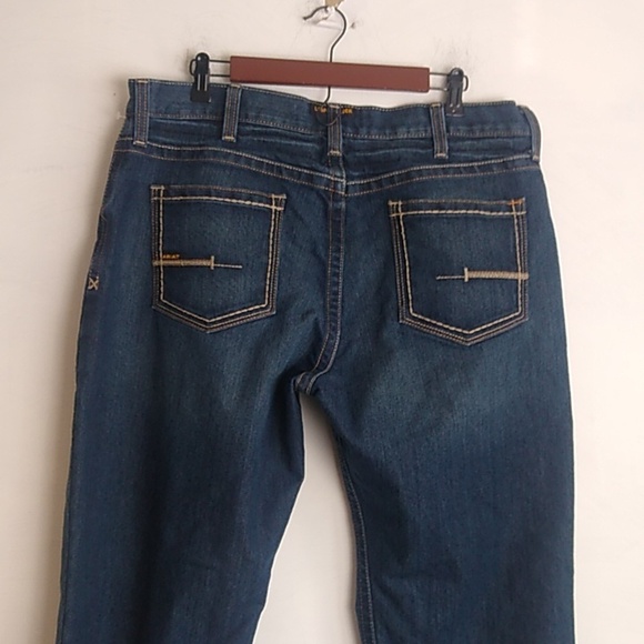 Ariat Rebar M4 Men’s Relaxed Boot dark wash sz 36/38 Western  Work Cowboy jeans - Picture 7 of 16